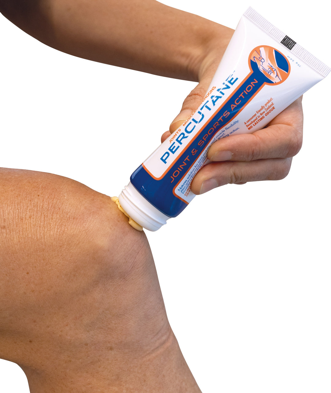 Percutane - More effective than Deep Heat - being applied to the knee 